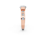 Rose gold Princess Brilliant Channel-Set Diamond Ring with Bezel Prong Setting_8
