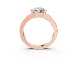 Rose gold Princess Brilliant Channel-Set Diamond Ring with Bezel Prong Setting_9