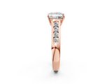 Rose gold Princess Brilliant Channel-Set Solitaire Ring with Four-Prong Setting_22