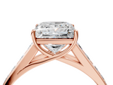 Rose gold Princess Brilliant Channel-Set Solitaire Ring with Four-Prong Setting_24