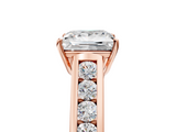 Rose gold Princess Brilliant Channel-Set Solitaire Ring with Four-Prong Setting_25