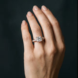 Rose gold Princess Brilliant Diamond Pavé Band with Six-Prong Setting_3