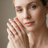 Rose gold Princess Brilliant Diamond Pavé Band with Six-Prong Setting_4