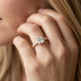 Rose gold Princess Brilliant Diamond Pavé Band with Six-Prong Setting_5