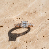 Rose gold Princess Brilliant Diamond Pavé Band with Six-Prong Setting_6