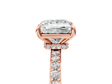 Rose gold Princess Brilliant Pavé Band Solitaire with Four-Prong Setting_33