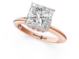 Rose gold Princess Brilliant Solitaire Engagement Ring with Six-Prong Setting and Classic Band_21
