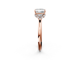 Rose gold Princess Brilliant Solitaire Engagement Ring with Six-Prong Setting and Classic Band_22