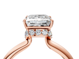 Rose gold Princess Brilliant Solitaire Engagement Ring with Six-Prong Setting and Classic Band_24