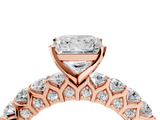 Rose gold Princess Brilliant Solitaire with Pavé Band and Four-Prong Setting_69