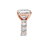 Rose gold Princess Brilliant Solitaire with Pavé Band and Four-Prong Setting_70