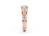 Rose gold Princess Brilliant Solitaire with Side Stones on a Pave Band and Four-Prong Setting_34