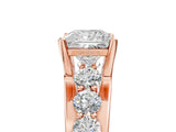 Rose gold Princess Brilliant Solitaire with Side Stones on a Pave Band and Four-Prong Setting_37
