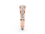 Rose gold Princess Brilliant Solitaire with Side Stones on a Pave Band and Four-Prong Setting_51