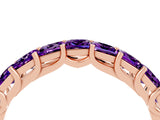 Rose gold Princess Cut Amethyst Channel-Set Eternity Band with Prong Setting_10