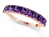Rose gold Princess Cut Amethyst Channel-Set Eternity Band with Prong Setting_7