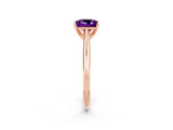 Rose gold Princess Cut Amethyst Solitaire Engagement Ring with Cathedral Setting and Four-Prong Mount_20