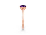Rose gold Princess Cut Amethyst Solitaire Engagement Ring with Cathedral Setting and Four-Prong Mount_26