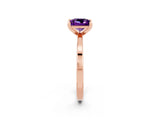 Rose gold Princess Cut Amethyst Solitaire Engagement Ring with Classic Band and Four-Prong Setting_26