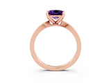 Rose gold Princess Cut Amethyst Solitaire Engagement Ring with Classic Band and Four-Prong Setting_27