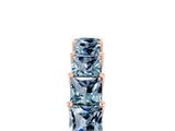 Rose gold Princess Cut Aquamarine Channel-Set Eternity Band with Prong Setting_11