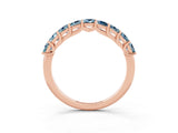Rose gold Princess Cut Aquamarine Channel-Set Eternity Band with Prong Setting_9