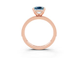 Rose gold Princess Cut Aquamarine Milgrain Pavé Engagement Ring with Four-Prong Setting_15