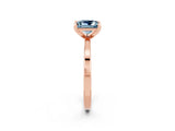 Rose gold Princess Cut Aquamarine Solitaire Engagement Ring with Classic Band and Four-Prong Setting_26