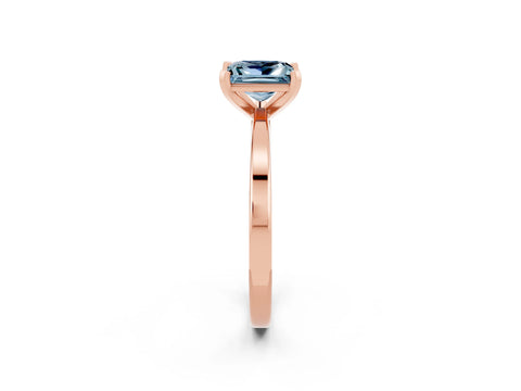 Rose gold Princess Cut Aquamarine Solitaire Engagement Ring with Classic Band and Four-Prong Setting_26