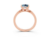 Rose gold Princess Cut Aquamarine Solitaire Engagement Ring with Classic Band and Four-Prong Setting_27