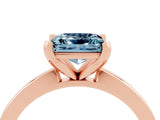 Rose gold Princess Cut Aquamarine Solitaire Engagement Ring with Classic Band and Four-Prong Setting_28