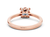 Rose gold Princess Cut Aquamarine Solitaire Ring with Flower Prong Setting and Classic Band_12
