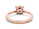 Rose gold Princess Cut Aquamarine Solitaire Ring with Flower Prong Setting and Classic Band_36