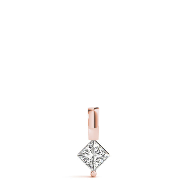 Rose gold Princess Cut Bezel Set Diamond Pendant 1