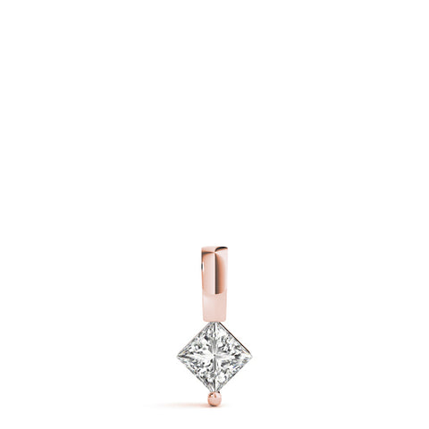 Rose gold Princess Cut Bezel Set Diamond Pendant 1