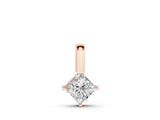 Rose gold Princess Cut Bezel Set Diamond Pendant_6