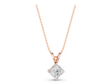Rose gold Princess Cut Bezel Set Pendant_12