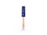 Rose gold Princess Cut Blue Sapphire Channel-Set Eternity Band with Prong Setting_8
