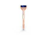 Rose gold Princess Cut Blue Sapphire Solitaire Engagement Ring with Cathedral Setting and Four-Prong Mount_26