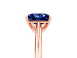 Rose gold Princess Cut Blue Sapphire Solitaire Engagement Ring with Cathedral Setting and Four-Prong Mount_29