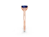 Rose gold Princess Cut Blue Sapphire Solitaire Engagement Ring with Cathedral Setting and Four-Prong Mount_68