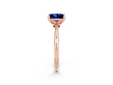 Rose gold Princess Cut Blue Sapphire Solitaire Engagement Ring with Classic Band and Four-Prong Setting_14