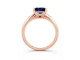 Rose gold Princess Cut Blue Sapphire Solitaire Engagement Ring with Classic Band and Four-Prong Setting_15