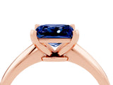 Rose gold Princess Cut Blue Sapphire Solitaire Engagement Ring with Classic Band and Four-Prong Setting_16