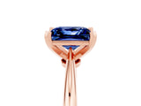 Rose gold Princess Cut Blue Sapphire Solitaire Engagement Ring with Classic Band and Four-Prong Setting_17