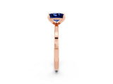 Rose gold Princess Cut Blue Sapphire Solitaire Engagement Ring with Classic Band and Four-Prong Setting_26