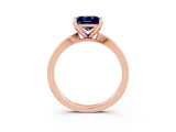Rose gold Princess Cut Blue Sapphire Solitaire Engagement Ring with Classic Band and Four-Prong Setting_27