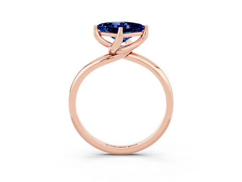 Rose gold Princess Cut Blue Sapphire Solitaire Engagement Ring with Four-Prong Setting and Classic Band_15