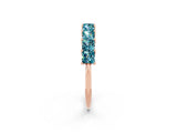 Rose gold Princess Cut Blue Topaz Channel-Set Eternity Band with Prong Setting_8