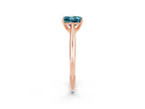 Rose gold Princess Cut Blue Topaz Solitaire Engagement Ring with Cathedral Setting and Four-Prong Mount_20